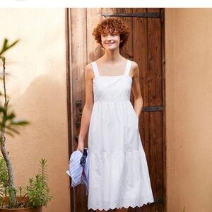 Uniqlo White Sleeveless Cotton Dress
